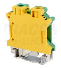 Clema sir fixare pe sina DIN, galben/verde, 10mmp, Tracon, TSKA10JD