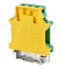 Clema sir fixare pe sina DIN, galben/verde, 16mmp, Tracon, TSKA16JD