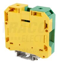 Clema sir fixare pe sina DIN, galben/verde, 50mmp, Tracon, TSKA50JD