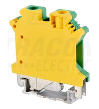 Clema sir fixare pe sina DIN, galben/verde, 6mmp, Tracon, TSKA6JD