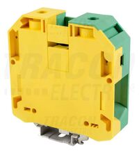 Clema sir fixare pe sina DIN, galben/verde, 95mmp, Tracon, TSKA95JD