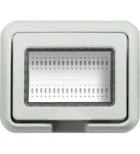 Placa pentru doza modulara Bticino, 3M, gri, IP55, Living-light, 24603