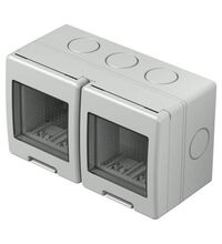 Doza de aparataj modular TEM, 4M, aplicata, gri, cu capac, IP55, Cubo, AQ22GY