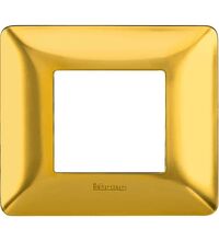 Rama decorativa aparataj modular Bticino, elipsa, 2M, auriu satinat, Matix, AM4802GOS