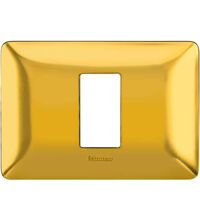 Rama decorativa aparataj modular Bticino, elipsa, 1/3M, auriu satinat, Matix, AM4803M1GOS