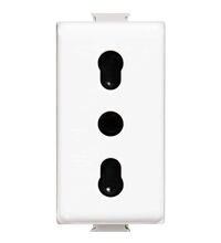 Priza modulara 2P+E Bticino, alb, 1M, Matix, AM5180