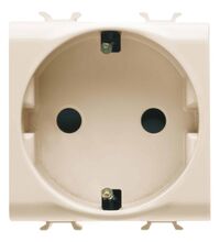 Priza modulara 2P+E Gewiss, ivoar, cu capac opac, 2M, 16A, Chorus, GW11241
