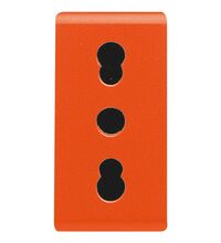 Priza modulara 2P+E Gewiss, portocaliu, 1M, 16A, System, GW20286