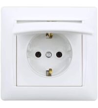 Priza 2P+E Comtec, cu capac opac, incastrata, alb, Camilya