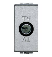 Priza modulara TV Bticino, aluminiu, 1M, 10A, Living-Light, NT4202DC