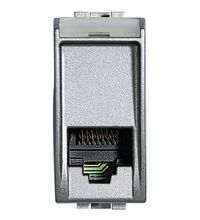 Priza modulara telefon RJ11 cat.3 Bticino, aluminiu, 1M, Living-Light, NT4258/11N