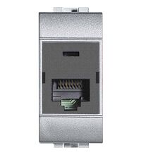 Priza modulara telefon RJ11 cat.3 Bticino, aluminiu, 1M, Living-Light, NT4262/11