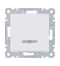 Mecanism intrerupator cap scara Hager, cu LED, incastrat, alb, Lumina2