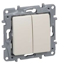 Mecanism intrerupator dublu Legrand, incastrat, ivoar, Niloe, 664606