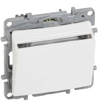 Mecanism intrerupator cu cartela Legrand, incastrat, alb, Niloe, 664793