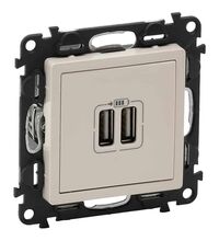 Mecanism priza USB Legrand, dubla, incastrat, ivoar, Valena Life, 753212