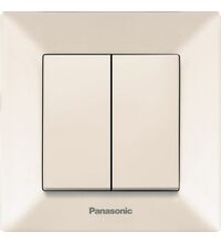 Intrerupator dublu Panasonic, incastrat, bej, IP20, Arkedia, P-A2.BG