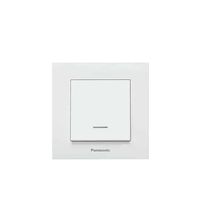 Intrerupator Panasonic, cu LED, incastrat, alb, Karre Plus, P-KP1L