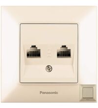 Priza RJ45 UTP, cat.5e dubla, incastrata, bronz, Panasonic, Arkedia Slim