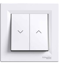 Intrerupator pentru jaluzele cu revenire Schneider, incastrat, alb, Asfora, EPH1300321