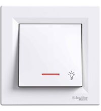 Intrerupator cu revenire Schneider, cu LED, incastrat, alb, Asfora, EPH1800121