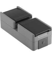 Priza 2P+E TEM, cu capac opac si intrerupator cap scara, aplicata, verticala, gri mat, IP44, Fontana, CF13GY