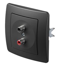 Priza audio, TEM, incastrata, negru lucios, Ekonomik, KE22NB