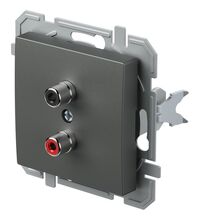 Mecanism priza audio 2xRCA TEM, incastrat, antracit, Logiq, KQ22ATXO