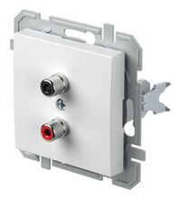 Mecanism priza audio, 2xRCA TEM, incastrat, alb lucios, Logiq, KQ22PWXO