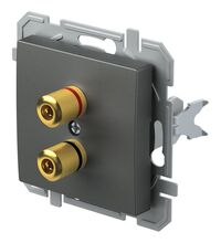 Mecanism priza audio pentru difuzoare TEM, incastrat, antracit, Logiq, KQ23ATXO