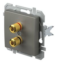 Mecanism priza audio pentru difuzoare TEM, incastrat, titan, Logiq, KQ23TIXO