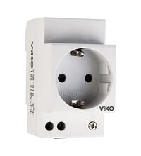 Priza 2P+E, pe sina DIN, alb, 16A, VIKO, VI-VSR-G16