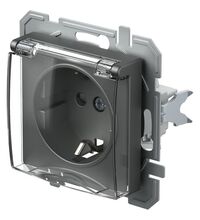 Mecanism priza 2P+E, TEM, cu capac, incastrat, antracit/transparent, Logiq, VQ11ATXO