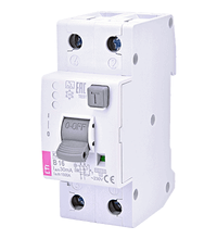 Siguranta automata (disjunctor) cu protectie diferentiala monofazica ETI, 6A, 30mA, curba C, RCBO cu LED de semnalizare, tip A, 10kA, 002172521