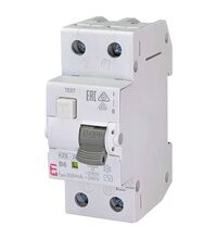 Siguranta automata (disjunctor) cu protectie diferentiala monofazica ETI, 6A, 300mA, curba B, RCBO, tip AC, 10kA, 002173301
