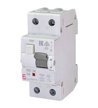 Siguranta automata (disjunctor) cu protectie diferentiala monofazica ETI, 6A, 300mA, curba C, RCBO, tip AC, 10kA, 002173321