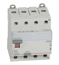 Siguranta automata (disjunctor) cu protectie diferentiala trifazica Legrand, 25A, 30mA, RCCB, tip AC, 6kA, DX3, 411702