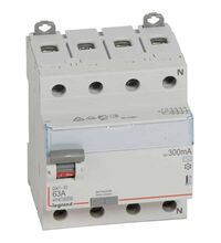 Siguranta automata (disjunctor) cu protectie diferentiala trifazica Legrand, 63A, 300mA, RCCB, tip AC, 6kA, DX3, 411724
