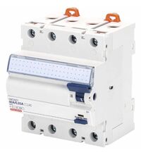 Siguranta automata (disjunctor) cu protectie diferentiala trifazica Gewiss, 63A, 300mA, curba C, RCBO, tip AC, 6kA, GWD4449