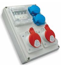 Tablou organizare santier trifazic/monofazic 4 module IP44, 230/415VAC, 16A/32A, ETI, 004483102