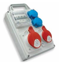 Tablou organizare santier trifazic/monofazic 4 module IP44, 230/415VAC, 16A/32A, ETI, 004483122