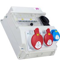 Tablou organizare santier trifazic/monofazic 7 module IP54, 230/415VAC, 16A/32A, ETI, 004483200