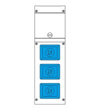 Tablou organizare santier monofazic 4 module IP44, 230VAC, , Scame, 632.3006-055