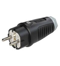 Stecher monofazic PCE, industrial/schuko, negru/gri inchis, IP44/54, mobil, 2P+E, 16A , 0511-sdg