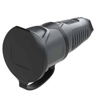 Priza monofazica PCE, industrial/schuko cu capac, antracit/negru, IP44/54, mobila, 2P+E, 16A , 2511-asc