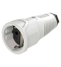 Priza monofazica PCE, industrial/schuko, gri deschis/negru, IP44/54, mobila, 2P+E, 16A , 2520-gs