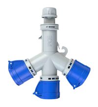 Priza/stecher combinat monofazic/monofazic PCE, IP44, mobila, 2P+E, 16/16A , 9432006