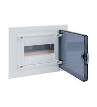 Tablou electric PVC, 8 module, incastrat, Hager, IP40, cu usa transparenta, VF108TD