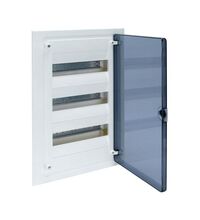 Tablou electric PVC, 36 module, 3X12, incastrat, Hager, IP40, cu usa transparenta, VF312TD