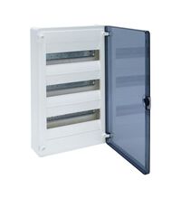 Tablou electric PVC, 36 module, 3X12, aplicat, Hager, IP40, cu usa transparenta, VS312TD